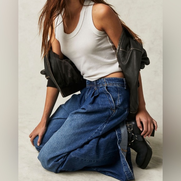 NWT Free People We the Free Equinox Denim Trousers (See Description) - Picture 3 of 10